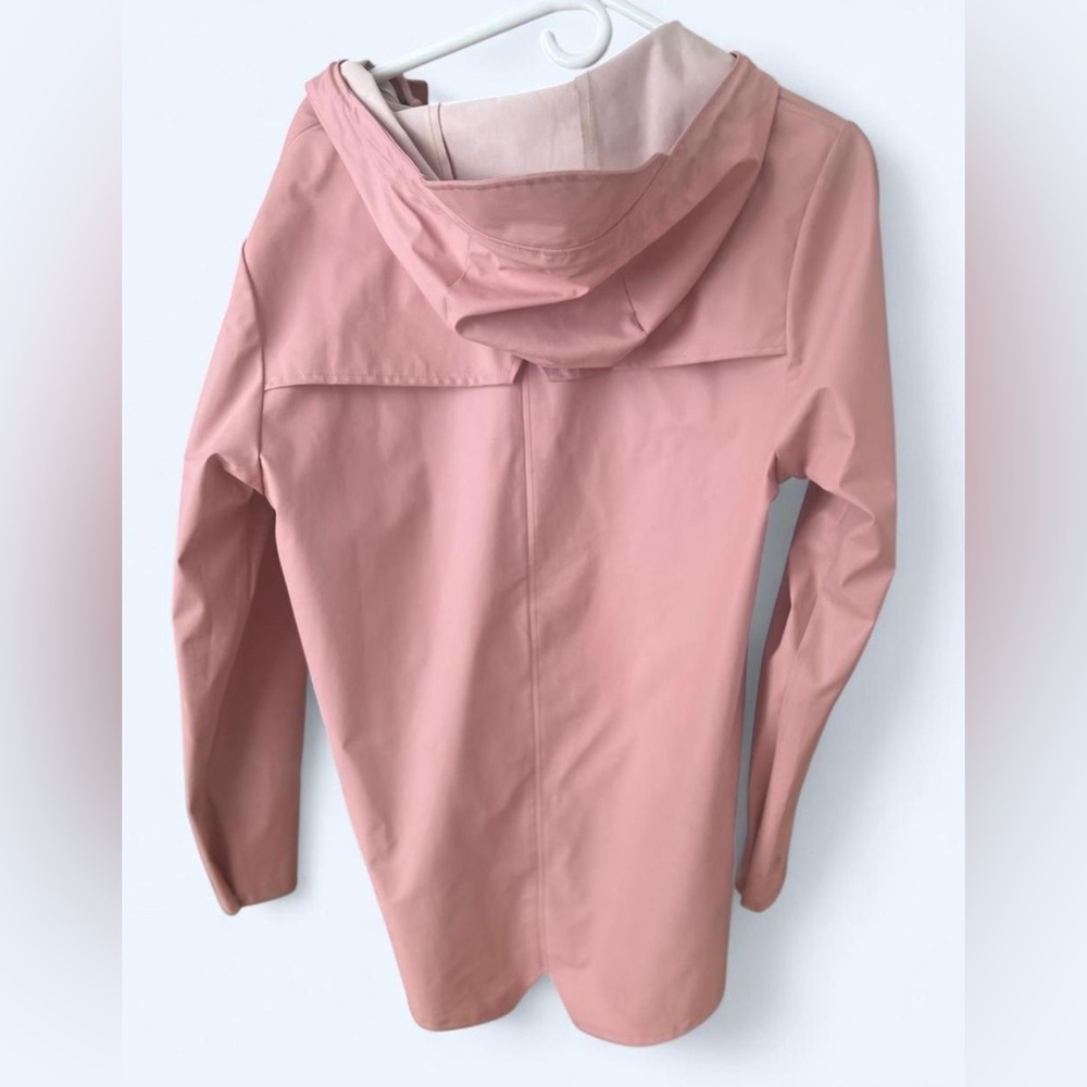 Rains Womens Matte Pink Waterproof Raincoat XXS-XS Preppy Outdoor Relaxed Fit - Picture 4 of 15